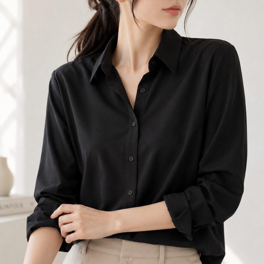 셀러크루 여성 여름 오피스 블라우스 스판 셔츠 출근룩 면접룩 기본 남방
